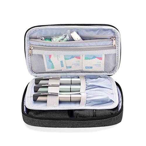 LLUXJA Diabetic Supplies Travel Case, Black - color: Black