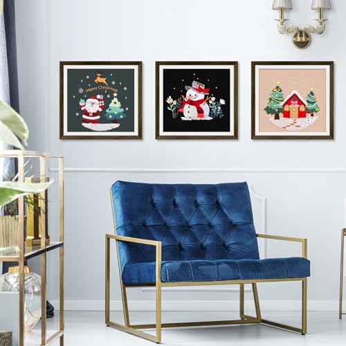 ERKOON 3 Sets Embroidery Kit for Beginners, Christmas Cross Stitch Set with Easy Pattern Embroidery Cloth Hoops Threads for Craft Lover Hand Stitch - color: 3pcs Christmas