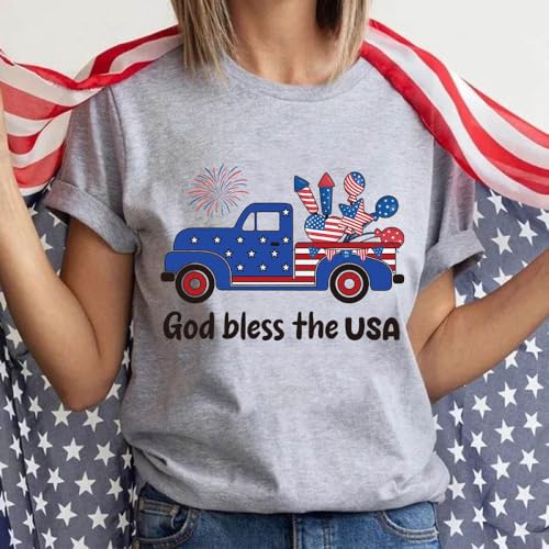 4Pcs 4th of July Iron on Transfers Patches Red Blue White Heat Transfers Vinyl Independence Day Ready to Press Appliques Liberty 4th of July USA Flag Dwarf Iron on Decals for T Shirt Clothes DIY Decor - color: July of 4th B