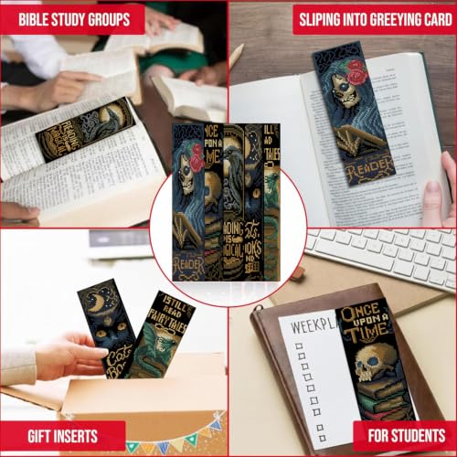 VIGEGU 5 Pack Gothic Cross Stitch Bookmark Kits for Adult Beginners - color: Gothic Style Inspirational Bookmark2026 - 2