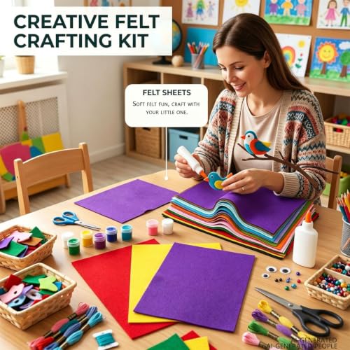 Soft Yellow Felt Fabric Sheets for Crafts 8 x 12 Inch 20 Pcs 1.6mm Thick - color: Yellow
