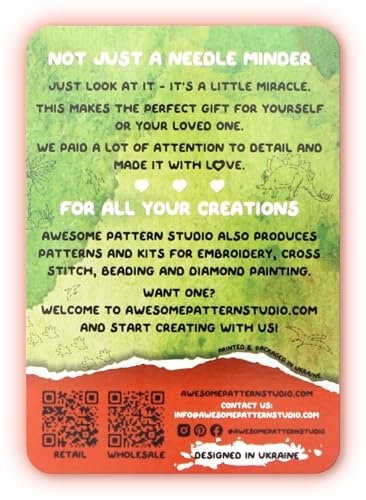 Awesome Pattern Studio Needle Minder Set - Stegosaurus Magnetic Needle Minder. Enamel Pin for Cross Stitch, Embroidery and Craft (Set #1) - color: Set #1