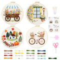 ORIGACH 4 Pack Daily Life Embroidery Kit for Beginners - style: Daily Life