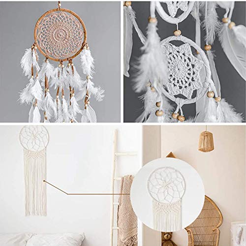 Gukasxi 3 Sizes (8, 10, 14 Inch) Wooden Bamboo Floral Hoop Set of 6 Large Wreath Macrame Craft Hoop Rings for DIY Weddding Wreath Decor, Macrame Dreamcatcher, Wall Hanging Crafts Making - size: 8/10/14inch - 6pcs
