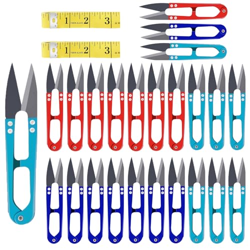 UCEC 24Pk Thread Cutter Snips, Mini Sewing Scissors for Crochet Embroidery - color: 24pack Red+blue+navy Blue