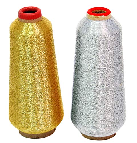 Gold and Silver Metallic Machine Embroidery Thread 10000 Yards - color: Gold and Silver
