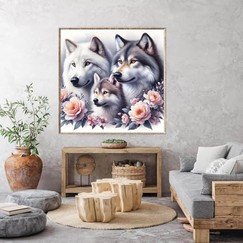 Dugsmgd Wolf Diamond Art Kits for Adults, Animal Diamond Painting 14x14in - color: Wolf