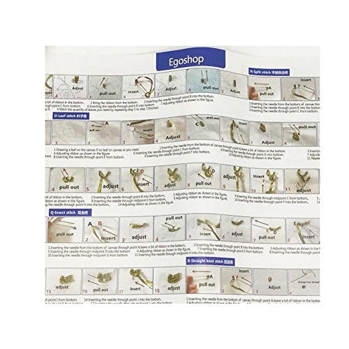Egoshop Ribbon Embroidery Pillow Case Kit Golden Time with Hoop DIY Kit Not Include Inner Golden Time