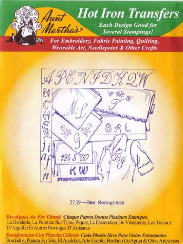 New Monogram Aunt Martha's Hot Iron Embroidery Transfer