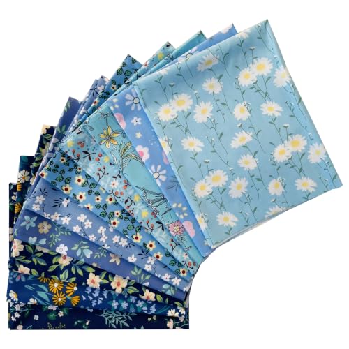Fat Quarters Fabric Bundles Cotton Quilting Fabric, Blue - color: Blue