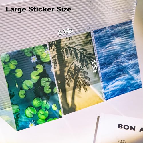 60 Pcs Nature Scenery PET Stickers for Scrapbook Journaling - color: Summer Vibes