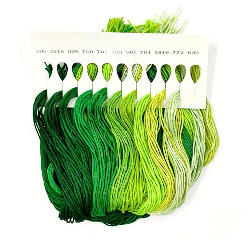 1 Pieces Cross StitchEmbroidery Floss,100% Eco-Cotton Cotton Premium Skeins, Ideal for Arts & Crafts (Green Series 67891) - color: Green Series 67891