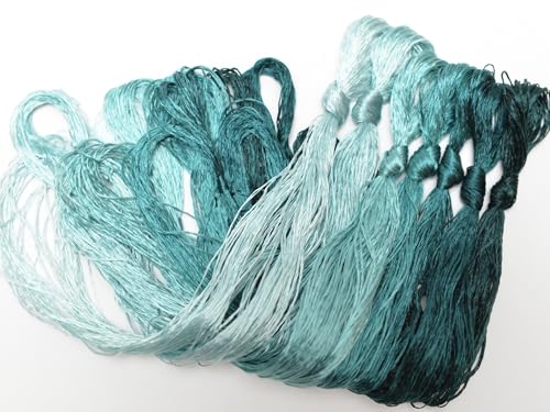 100% Mulberry Silk Embroidery Thread 7 Colors 22m Each (49) - color: 49