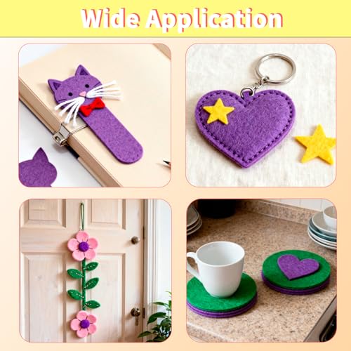 120 Pcs Craft Felt Sheets, 40 Colors 4 x4 Inch Felt Fabric DIY Crafts