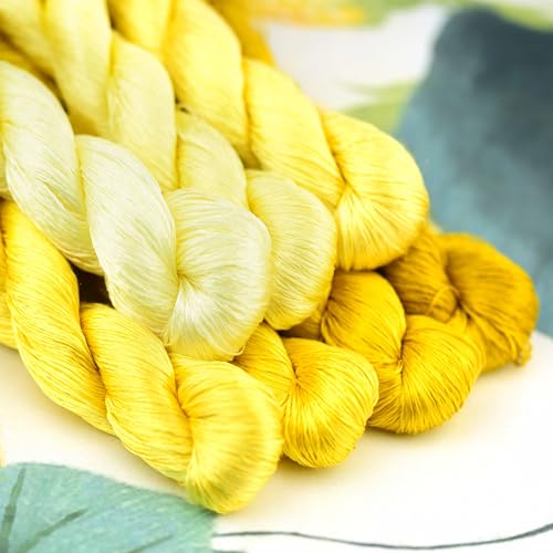 Natural 100% Silk Thread, Handmade Embroidery Thread Silk Floss 7 Colors 110m Each (17) - color: 17