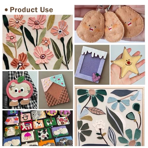 HaoFeiJH Felt Sheets - 6PCS Soft Felt Squares (8x12 A4), 1.5mm Thick, Ideal for Sewing, Patchwork, Decoration, Embroidering, DIY Craft - color: Multi Colorde-20