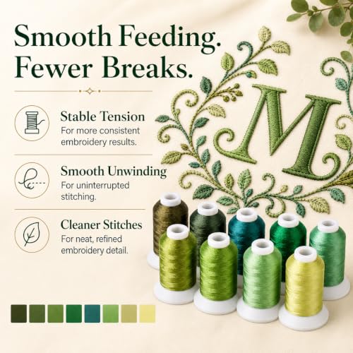 Simthread 40 Spools 550Yds 40WT Polyester Embroidery Thread Set - color: 40BrotherColor