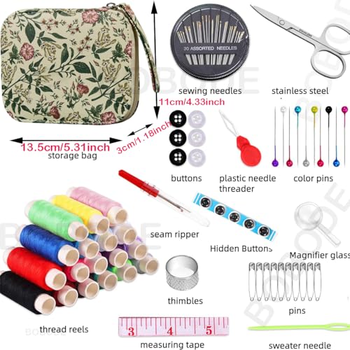 Arts Craft Printing Sewing Kit Travel Basic Small Sewing Set - color: Blossom