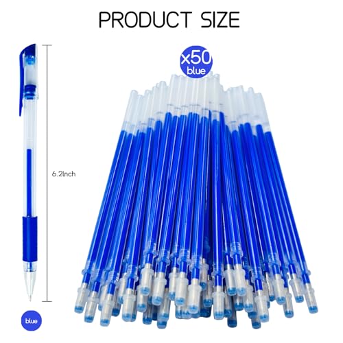 Disappearing Fabric pen for Sewing & Quilting | 4 Blue Pens + 50 Blue Refills | Heat Erasable Ink, Sewing Kit, Embroidery Supplies, Dressmaking Tools | High Volume Refill Pack