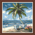 Dimensean Counted Cross Stitch Kit for Beginners, 11CT Unprinted Cross-Stitch Kit Easy Patterns Needlepoint Kit Cross Stitching Embroidery Kit Supplies-Rest by the Seaside 18x18 inch - color: DIYColor01