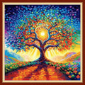 Redxing Stamped Cross Stitch Kits Embroidery kit for Beginners Adults Full Range of Embroidery Patterns Starter Kits DIY Printed Cross Stitch Kits Needlepoint Kits 11CT-Magical SunTree 18x18 inchs - color: Artskits16