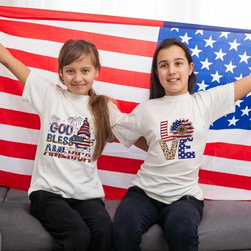 4th of July Iron on Transfer Patches USA Patriotic Heat Transfer Vinyl Decals Independence Day Washable Iron on Stickers American Flag Dwarf Love Pattern Iron on Appliques for T-Shirt Jacket DIY Craft - color: Independence Day B