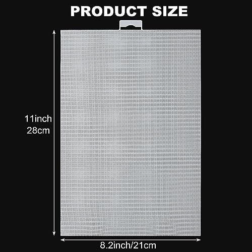 ABuff 12PCS 14 Count Plastic Mesh Canvas Sheets, 8.2 X 11 Inch, White