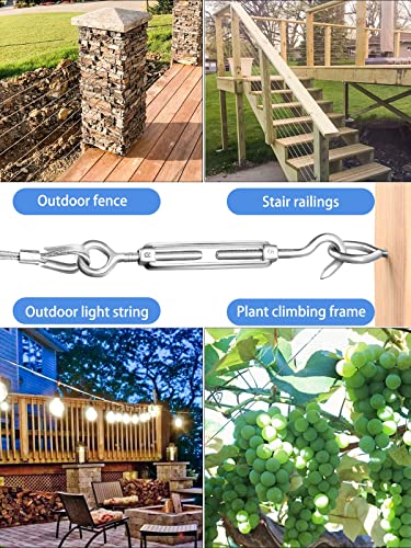 TooTaci Wire Trellis Kit, 50ft 1/16" Vinyl Coated Stainless Steel Wire Rope - style: 15M/2mm Stainless Steel Cable