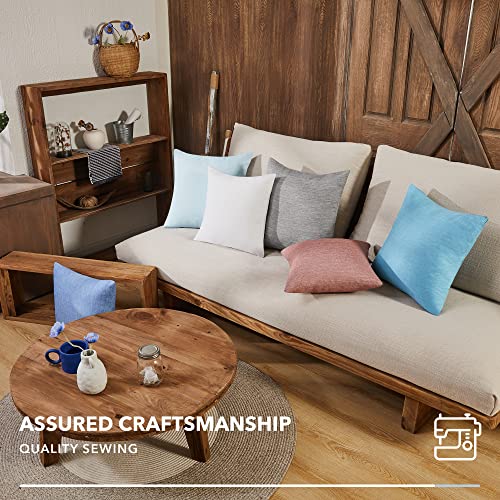 Deconovo Faux Linen Throw Pillow Covers for Sofa and Couch, Hidden Zipper - color: Linen Dark Blue, size: 18" x 18" (Pack of 4)