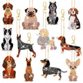 Junkin 12 Pcs Cross Diamond Painting Keychains, 5D DIY Craft Kits - style: Puppy