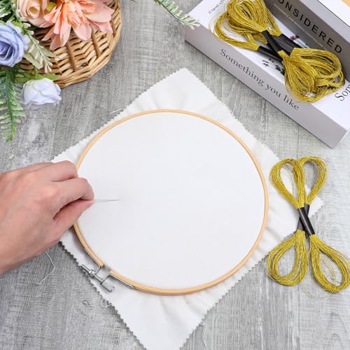 12 Skeins Metallic Embroidery Thread, Embroidery Floss Gold Thread
