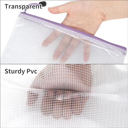 EOOUT 30pcs Mesh Zipper Pouch Bags, 8 Sizes Plastic Bags, 8 Colors Zipper Pouches - style: Multicolor-30pcs