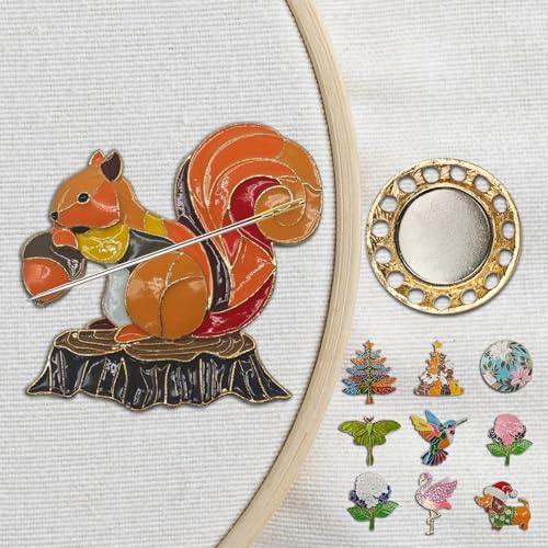 Magnetic Needle Minder Magnet Embroidery Accessories and Supplies Embroidery Needle Holder Cross Stitch Holder Needlework Supplies (Squirrel) - size: Squirrel