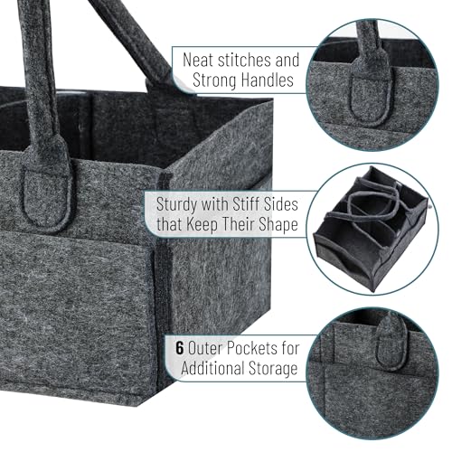 Mr. Pen- Baby Diaper Caddy Organizer, Charcoal Gray - color: Charcoal Gray, size: 1 Pack, Regular