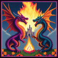 Dimensean Stamped Cross Stitch Kits Full Range of Embroidery Patterns Starter Kits for Beginners Adult DIY Cross Stitches Needlepoint Kits 11CT-Coloured Dragon and Castle 17.7x17.7 inch - color: Pattern Style 25