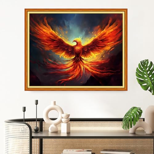 Redxing Stamped Cross Stitch Kits Full Range of Embroidery Starter Kits- Needlepoint Counted Cross Stitch Kits for Beginner Adults 11CT Printed Embroidery Kit-Auspicious Phoenix 16x20 inch - color: Artskits01