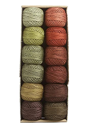 Valdani Pearl Cotton Sz 12 | Forest Canvas| 110 Yds/Ball - color: Forest Canvas, size: 12