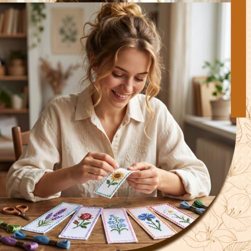 Fuyoooo 50 Pcs Blank Cross Stitch Bookmarks, Multicolor Embroidery Edge - color: Multicolor, style: Embroidery Edge