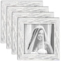 TOFOREVO 4x4 Picture Frames Set of 4, Distressed White - color: Distressed White, size: 4x4