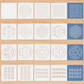 BENECREAT 16Pcs 4Styles Plastic Sashiko Stencil, 5x5inch Dots & Lines, Hexagons, Botanicals, Continuous Embroidery Tool Drawing Line Template for Hand Quilting and Embroidery, 0.3mm Thick - style: Dots & Lines Patterns