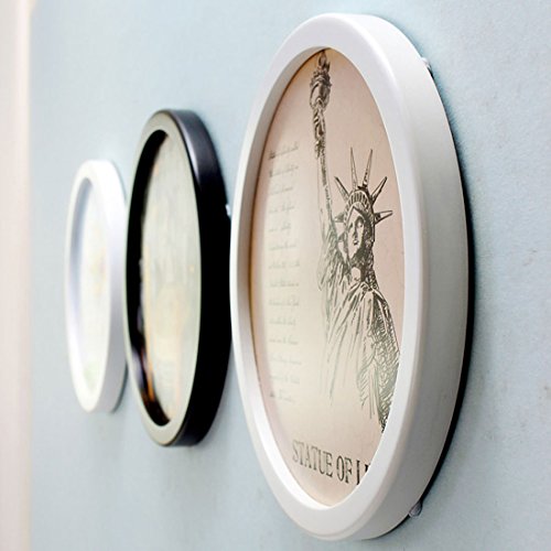 Levoberg Round Photo Frame Wooden Wall Mounted Stylish Picture Frame Home Decor White 12 inch - color: White, size: 12 inch