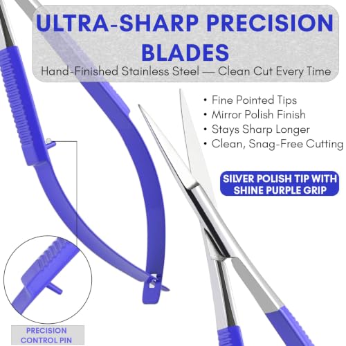 5" Spring Scissors Straight Eyebrow Eyelash Embroidery Snip - color: Mlt-mst-03