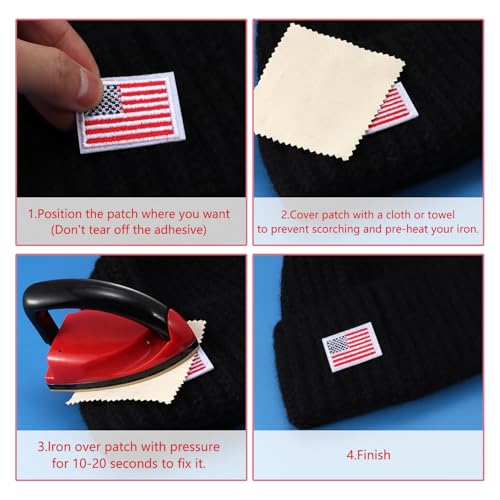 10pcs Small American Flag Patches, US Flag Patriotic Embroidered Sew/Iron on Patch Appliques Memorial Day Veterans Day Remembrance Day DIY Crafts for Uniforms, Hats, Backpacks, Clothing (Red) - color: Red Flag