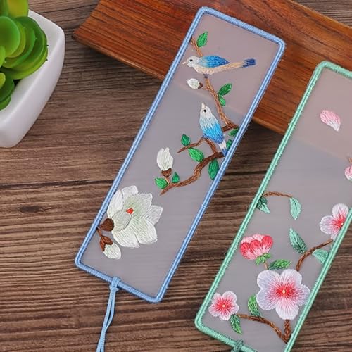 1pc Embroidery Bookmark DIY Cross Stitch Kit Floral Theme Mixed Colors All Season Crafting for Reading, Travel and Home Use, 1PC