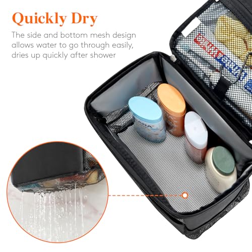 Lifewit Mesh Shower Caddy Bag, Hanging Shower Organizer, Medium, Black - color: Black, size: M(8.3"L x 5.9"W x 9.8"H)