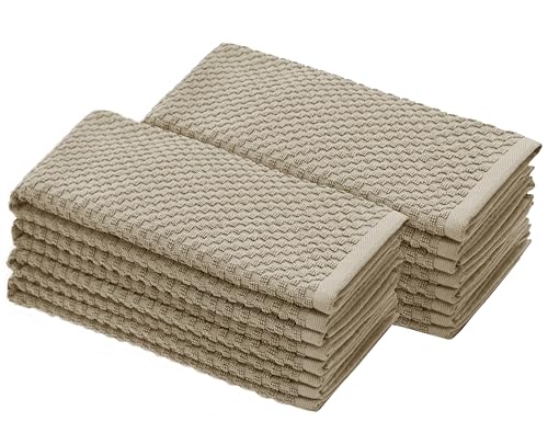 COTTON CRAFT Amazing Kitchen Towels - 8 Pack 100% Cotton Waffle Terry Towel - color: Beige, size: 8 Pack