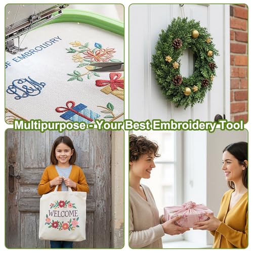 3 Pack Size Round Embroidery Hoops, Plastic Cross Stitch Hoop, Reusable Embroidery Hoop for DIY Sewing Project(Multi Color)