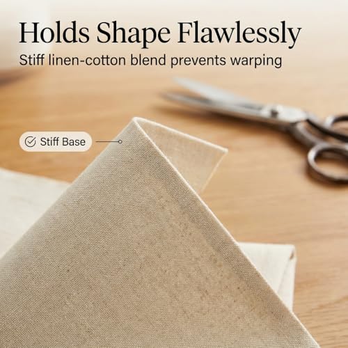 Needlepoint Canvas 20x20 Inches,Embroidery Blank Cloth,Stiff Linen Cotton Interlock Blank Mesh for Embroidery, Cross Stitch, Rug Hooking, DIY Tote Bags & Make Dividers (2)