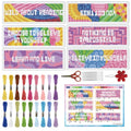 INFUNLY 6PCS Motivational Words Cross Stitch Bookmark Kit for Adults Inspirational Cross Stitch Kits DIY Crossstitch Kits Texts Stamped Embroidery Bookmark Kit with Instructions for Book Lovers - style: Inspirational Words
