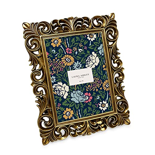 Laura Ashley 5x7 Gold Vintage Inspired Resin Scroll Design Picture Frame - color: Gold, size: 5x7